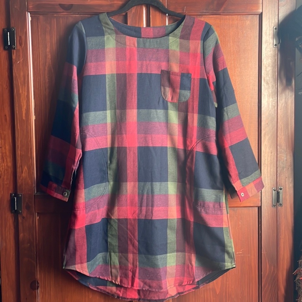 NEW SHEIN PLAID TUNIC DRESS